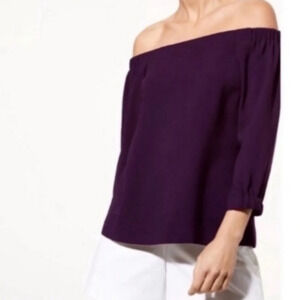 Aritzia Babaton Rodrigo Off The Shoulder Top in Plum, Size Small, EUC!